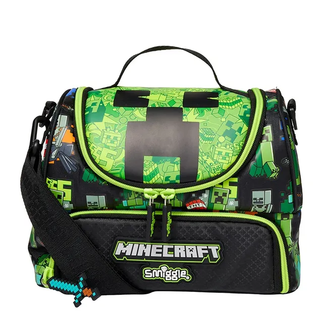 Stylish children's school supplies in the motifs of the popular game Minecraft