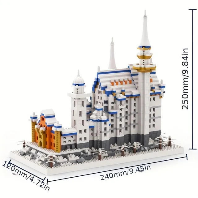 Miniaturní Kostky, Architektura Světové Krajiny - Zámek Labutího Jezera Stavební Kostky