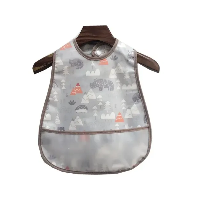 Children's impervious adjustable cotton bib with cartoon motifs