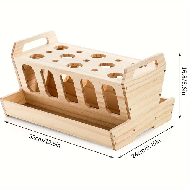 Hochwertiger Holz-Heuraufe mit abnehmbarem Oberteil für schonende Fütterung