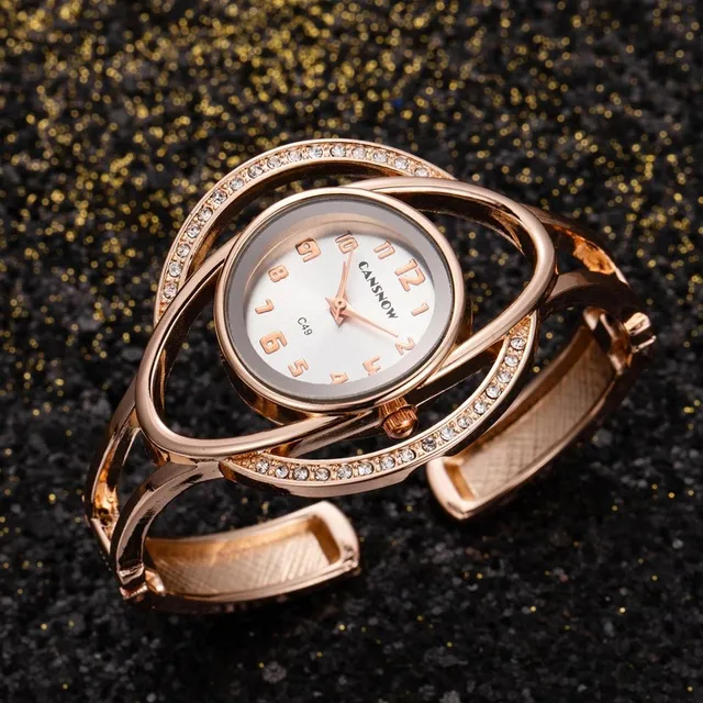 Women's Modern Luxury Dressing Watch with Stone Decorating