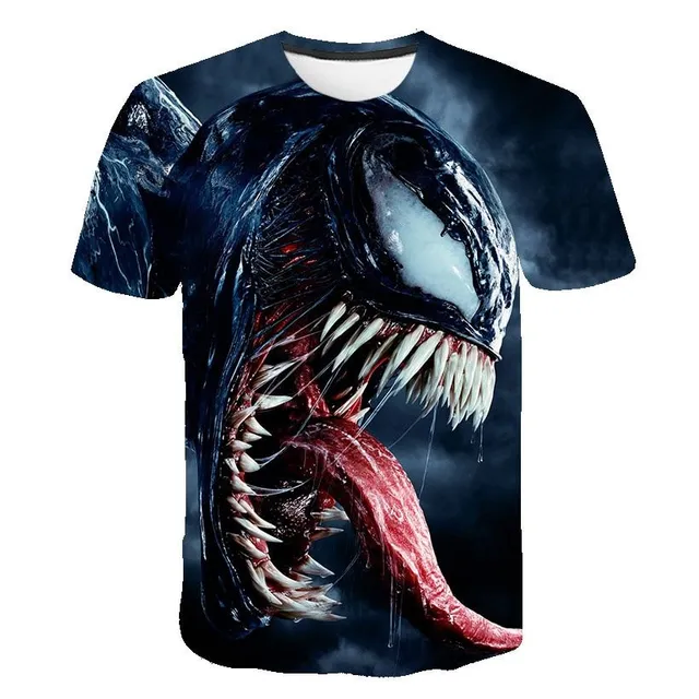 Children's modern short sleeve t-shirt with 3D print of Venom Margot