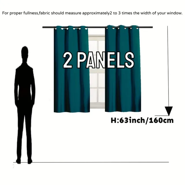 2pc Darkening Insulated Hinges Upper Hinges With Passage For Bedroom Living Room Dining Room Home Decoration