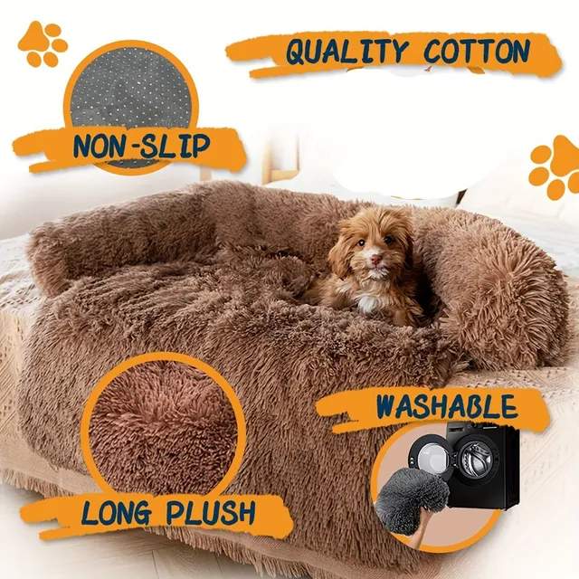 1pc Soothing Washers Do Pelíšků With Washable Detachable Cover, Plyšová Washer With Long Leather For Home Pets, Ideal For Small, Medium and Large Dogs