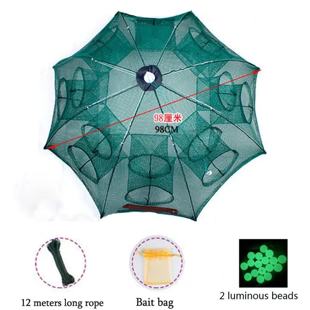 4-20 Holes Foldable Portable Hexagonal Net Fishing Net Casting Crayfish Catcher Fish Trap Shrimp Catcher Tank Cage Net