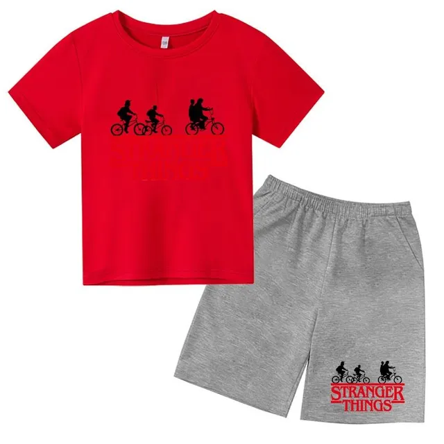 Sports set for kids with Stranger Things print - shorts + t-shirt