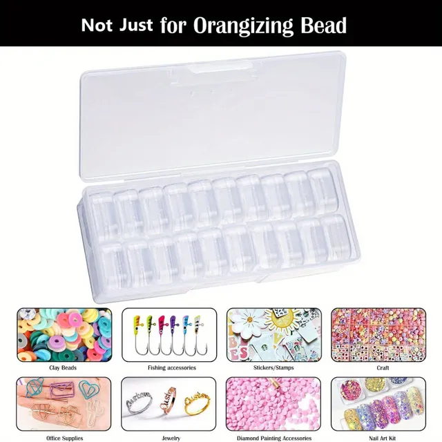 40ks/2set Transparentné plastové Bead Organizátory s mini boxy, Transparent Diamond Tank, Ideálne pre skladovanie a organizáciu jemných potrieb