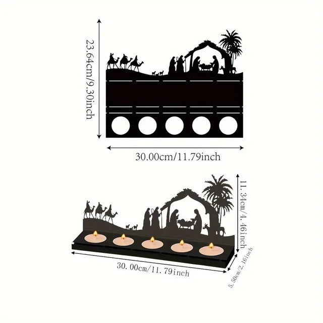 Suporturi pentru lumânări din metal vopsite de Crăciun