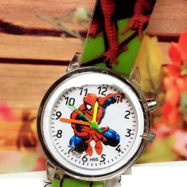 Boy's glowing watch with silicone strap - Spiderman