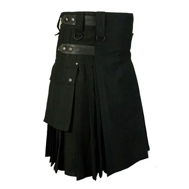 Men's plain Scottish kilt medieval punk