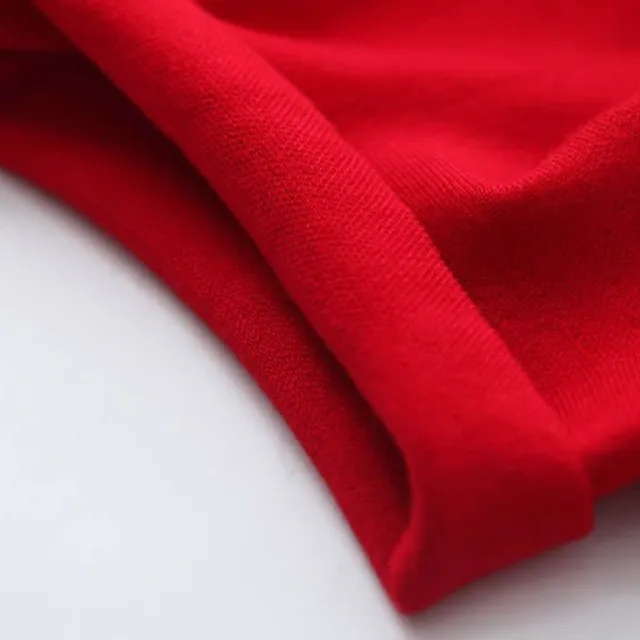 Luxusná dievčenská sukňa s vysokým pásom - červená