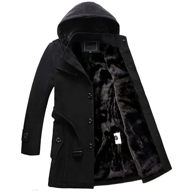 Men's long coat with fur - 2 colours