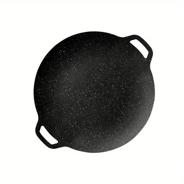 1 pc cast iron pan on a roti with double handle, Multifunctional disc for meat, pancakes and other kitchen use