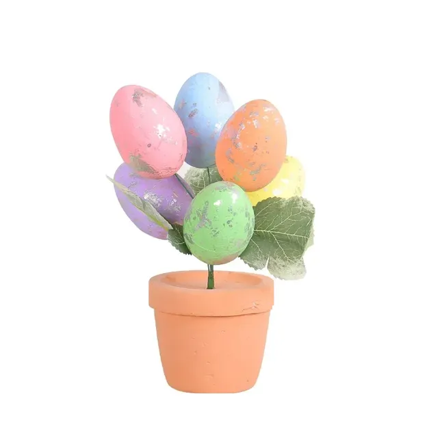 Decorațiune design în formă de floare cu ouă vopsite - mai multe variante de culori