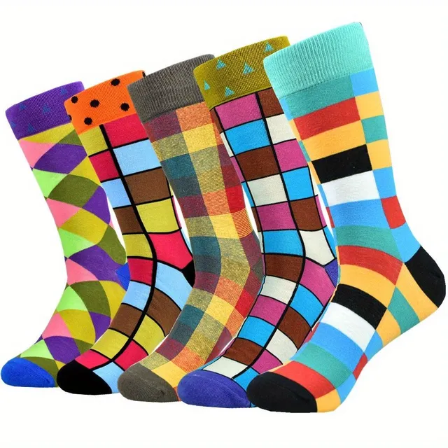 Unisex bavlněné ponožky s barevným vzorem - vtipné a neobyčejné