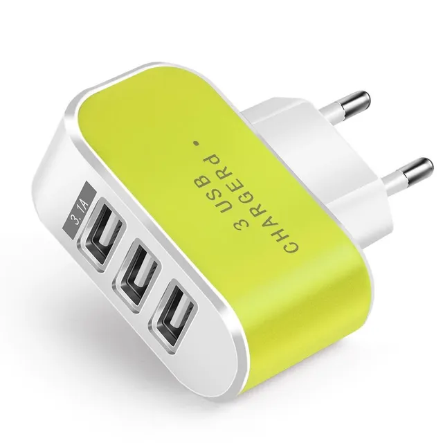 Mains charging adapter 3 USB ports