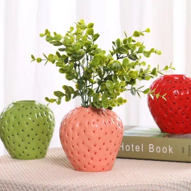 Handmade resin strawberry vase
