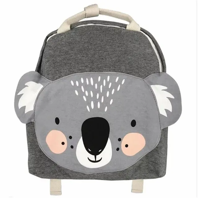 Cute travel fabric baby backpack with animal applique