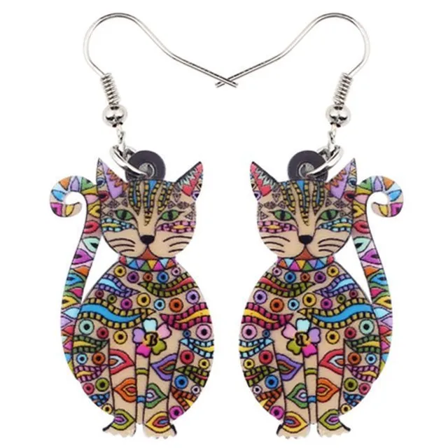 Color earrings with kittens
