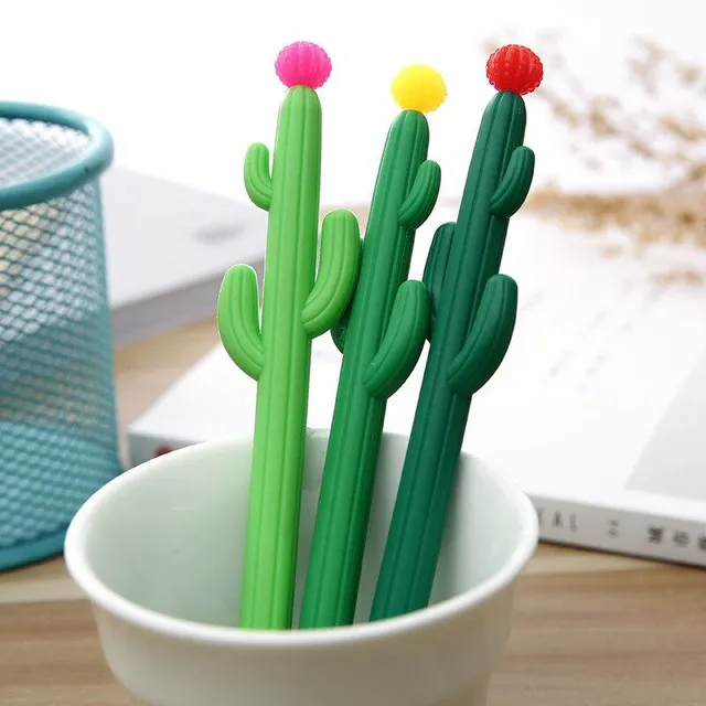 Set of design pens with skinny tip in cactus design 3 pieces Ferdinand