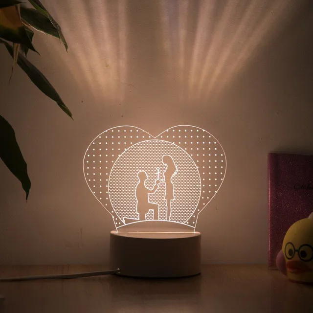 Romantic 3D table lamp