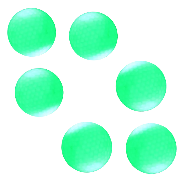 Pack of 6 golf balls with LED lights