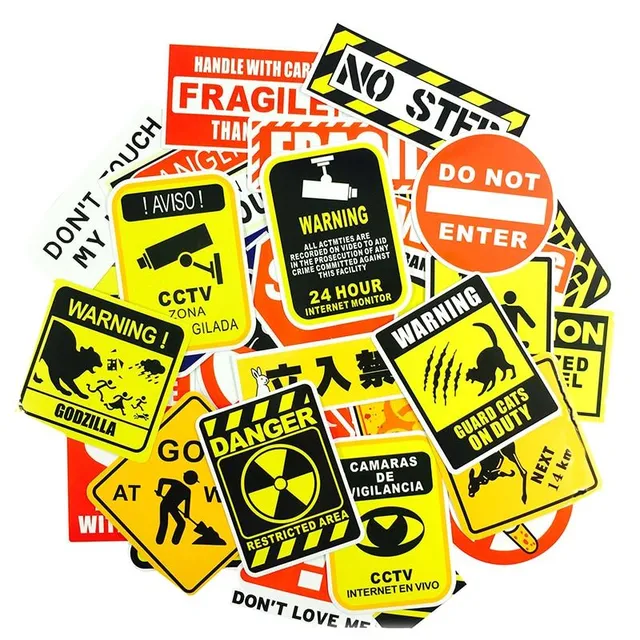 Warning stickers 50 pcs E114