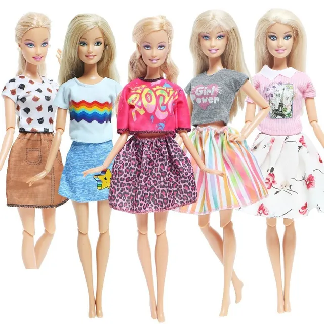 Sada oblečenia pre bábiku Barbie - 5 ks