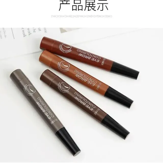 Female waterproof eyebrow pencil with 4 spikes for natural eyebrow appearance