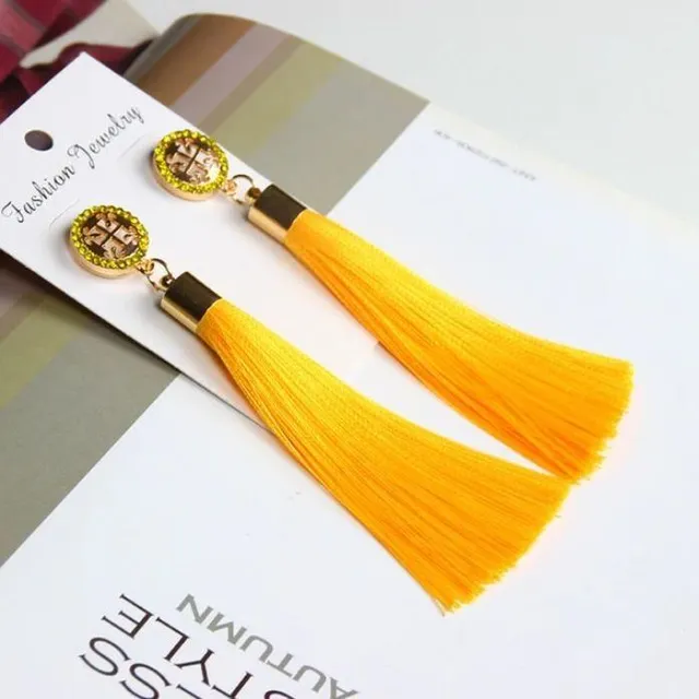 Earrings with fringes barva-zluta