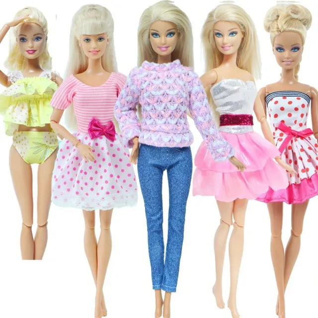 Sada oblečenia pre bábiku Barbie - 5 ks