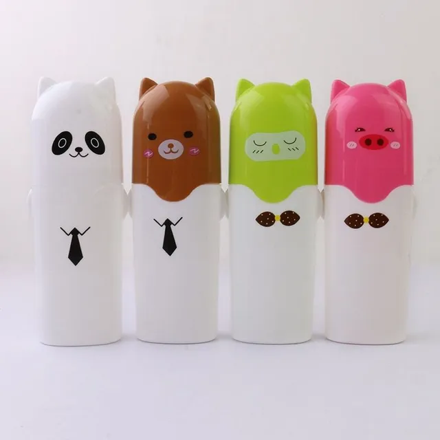 Toothpaste and toothbrush case with pet motif