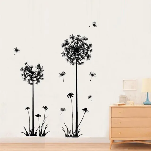 Black wall sticker Dandelion