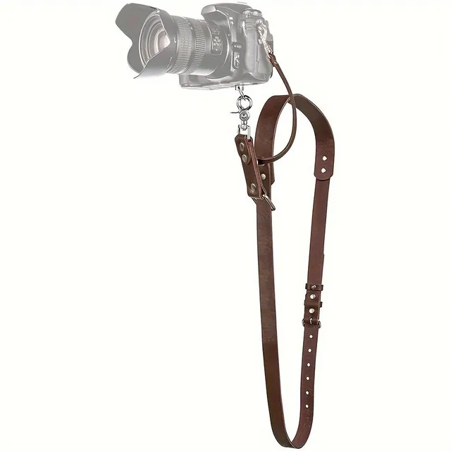 Aparat foto digital tip DSLR cu o curea peste umăr pentru fotografie în aer liber, din piele artificială retro, o curea de umăr, accesoriu din piele de vită pentru fotografiere rapidă