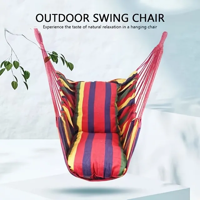 Outdoor Swing Network, Camping Swing, Garden Bedroom, Balcony, Single Seat, Hanging Armchair For Staying in Hotel Se 2 Pillow