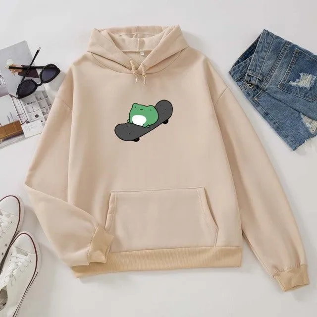 Skateboard sweatshirt with motif frog