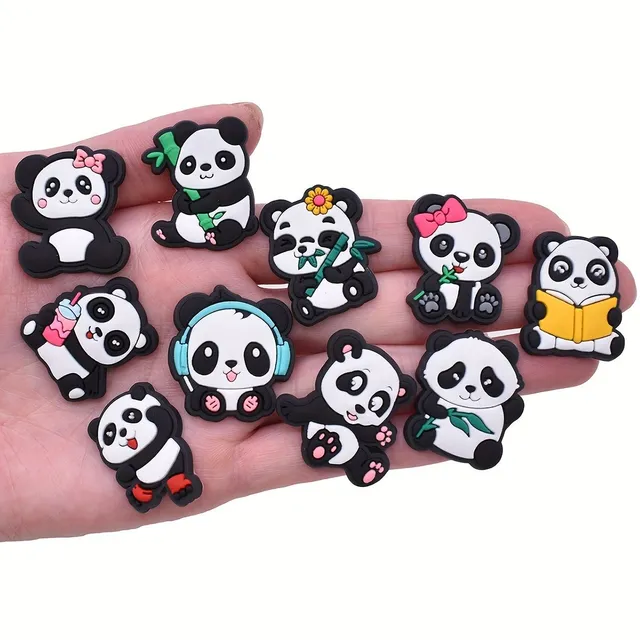 Cute panda decorations for shoes suitable for slippers and sandals