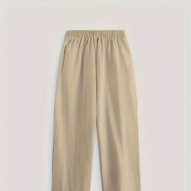 Dámske široké nohavice s ohybným pásom - minimalistický štýl pre leto, voľný čas a formálne príležitosti