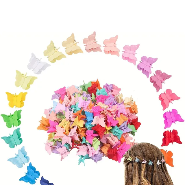 100 sztuk miniaturowy klips do włosów w kształcie motyla dla kobiet