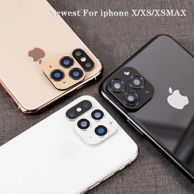 For iPhone X XS XSmax Seconds Change 11 PRO MAX Latest Metal Aluminum Camera Lens Case Sticker Full Protective Cover
