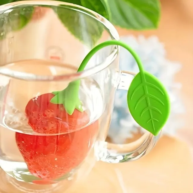 Silicone tea sieve in the shape of strawberry