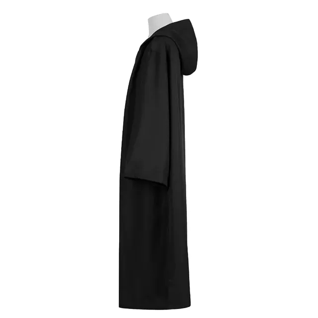 Cape noire à capuche - Cape d'Halloween pour adultes, costume de sorcier cosplay