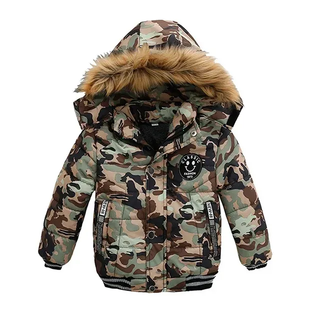 Veste d'hiver en laine pour enfants avec capuche - Différentes couleurs