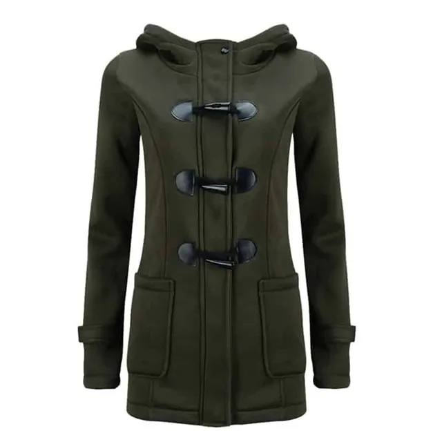 Elegant women's coat with hood SAYNOMORE