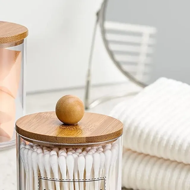 Acrylate storage cabinet for the bathroom with bamboo lid