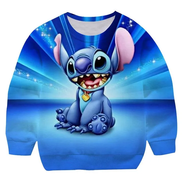 Children's fashion hoodie without hood with Stitch motif