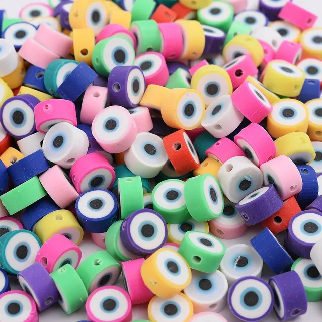 Girls coloured beads for stringing - various motifs - 100 pcs