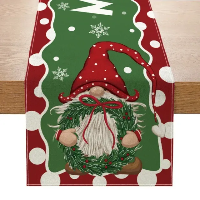Stylish tablecloth with Christmas design to decorate the table at home