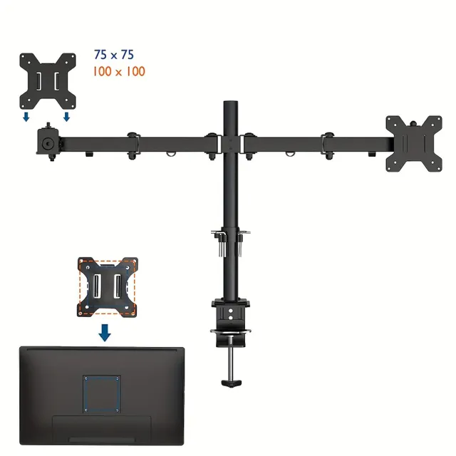 Computer PC Monitor Holder With Two Screens 2 33,02-68,58 Cm Screen Table Free Lifting Frame Holder Arm Multiangle VESA 75/100 Mm