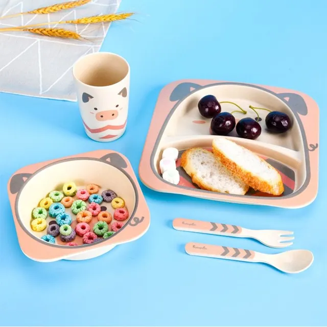Children's cute plastic dining set